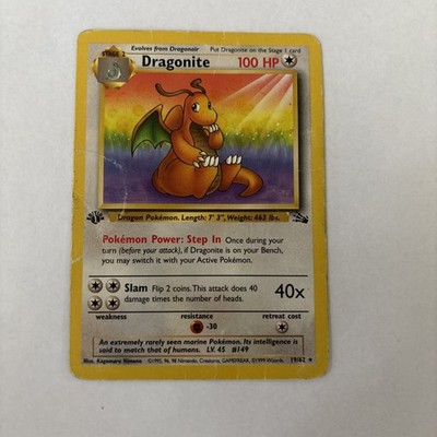 Dragonite 19/62 Fossil Regular Rare 1st Edition 1999 MP+