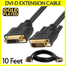 10 Feet DVI Extension Cable DVI-D Dual Link Cord Extender Monitor Cable M to F