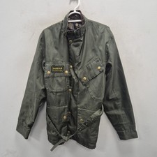 Barbour Originale A7 Tuta Bright Pass Verde Motociclista Moto Cintura Giacca Cappotto Medium 