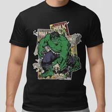 Vintage Hulk Comic Graphic Tee Superhero Marvel T-Shirt Retro Style Men Women