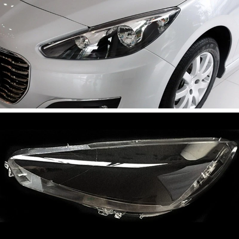 For Peugeot 308 2011-2014 Left Side Headlight Lens Cover Replacement Clear Shell - Image 4 of 4