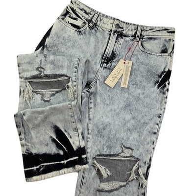 Alice + Olivia Jeans Sz 32 Genevieve Distressed Tie Dye Baggy Women NWT $330
