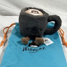 Jellycat NWT Coffee Cup Plush Grey Authentic Amuseables Mug