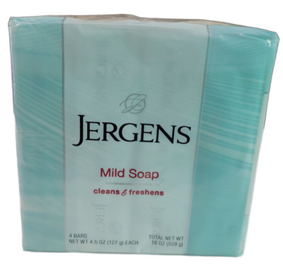 Jergens Mild Bar Soap Cleans Gentle 1 pack 4 Bars 4.5oz Discontinued Original