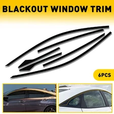 Chrome Delete Overlay Blackout Fit 2016-21 Honda Civic Sedan Trim Window black