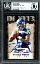 Russell Wilson Signed 2012 Score Hot Rookies RC 22 Seahawks Beckett #13447089
