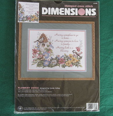FLOWERY VERSE - Cyndy Callog - Dimensions Stamped Cross Stitch Kit