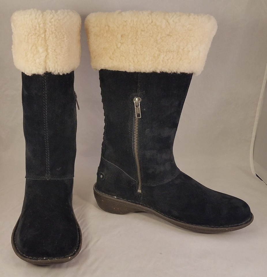 UGG AUSTRALIA KARYN WOMAN BOOTS BLACK SUEDE WARM MINTSIZE US 7/ EUR 38