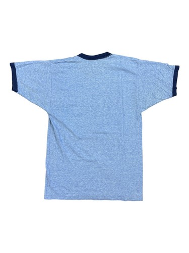 Vintage 80s Jesus Christ T Shirt In Case of Rapture Pop Art Fits S/M Blue Ringer - Picture 2 of 6