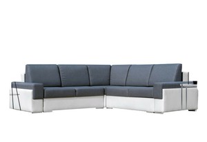 Détails Sur Canapé Dangle Convertible Lit Tissu Et Simili Cuir Bruno Iii Gris Foncéblanc