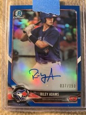2018 Riley Adams Bowman Chrome Blue Refractor Auto Nationals #037/150