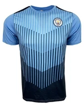 Icon Sports Manchester City FC Jersey Men's Sky Blue Black Licensed Football Kit