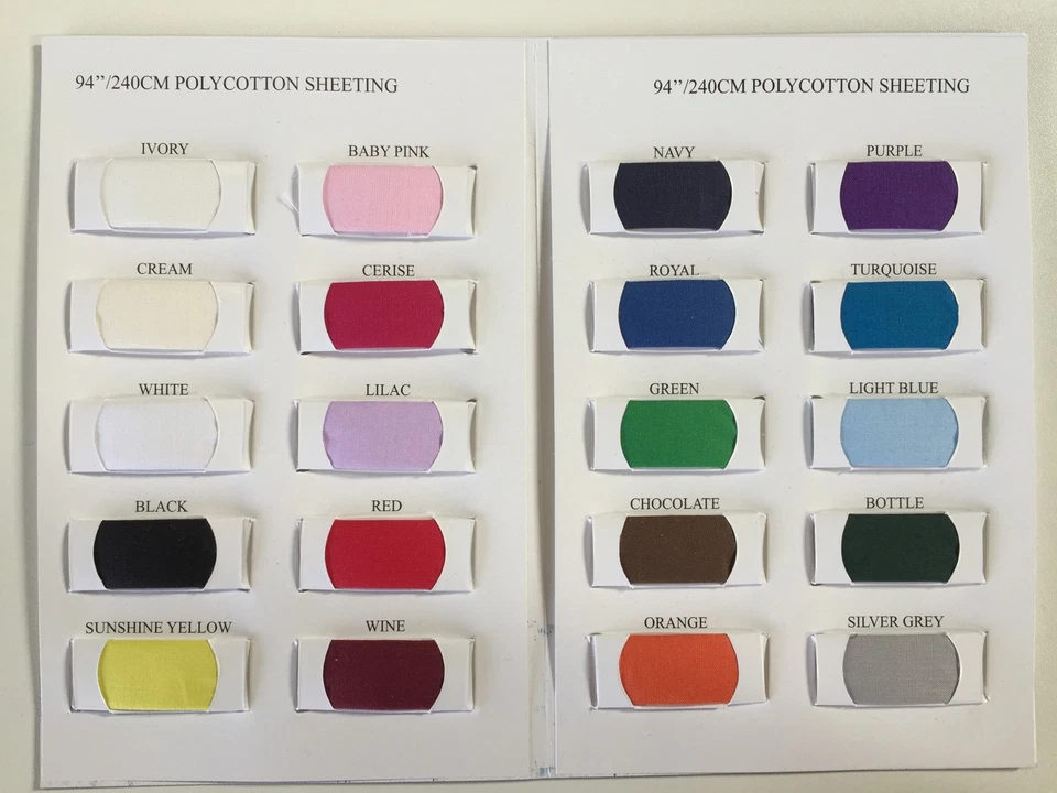 PREMIUM POLYCOTTON SHEETING - 240cm / 94" Wide Sold Per Metre * Plain Bed Fabric