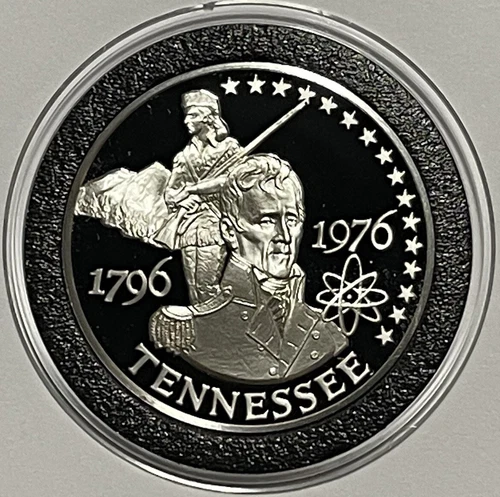 Tennessee State Proof Coin 33 Grams Sterling Silver Rare Collectible Round Medal