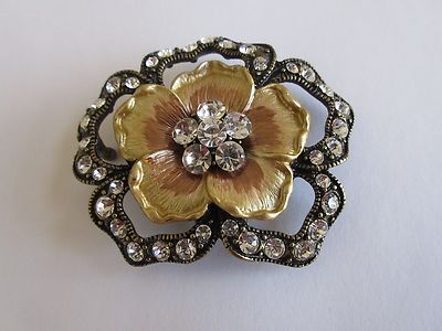 Vintage rhinestone and crusted gold plated belt buckle il_fullxfull.  main image 2