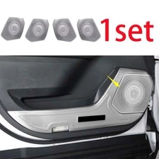 For Toyota Highlander 2020-2024 Silver Steel Inner Door Speaker Bezel Cover Trim