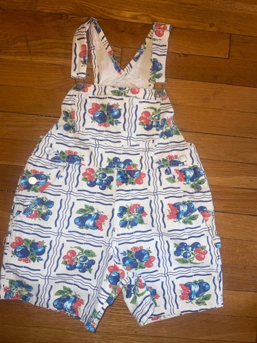 Vintage Y2K Gap Romper Denim Short Overalls Shortalls Womens Size S/P Fruit