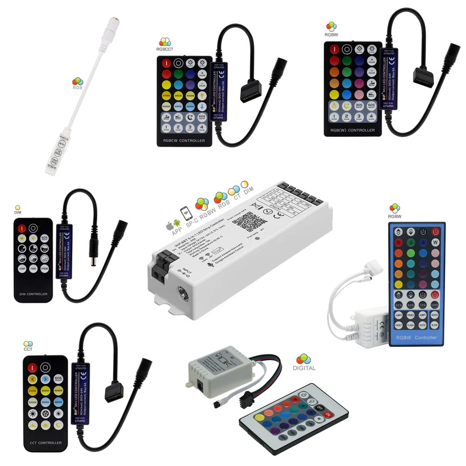 LED Controller Steuerung Dimmer RGB RGBW CCT Wifi APP DIM SPI 2.4G Bluetooth IR - Bild 1 von 1