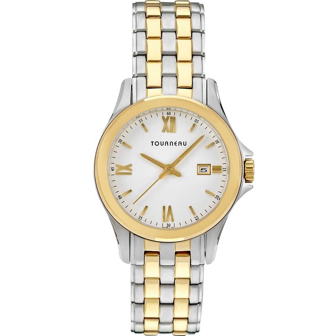 Tourneau TLRB-W064 Gold Silver Tone Stainless Steel Date Women's