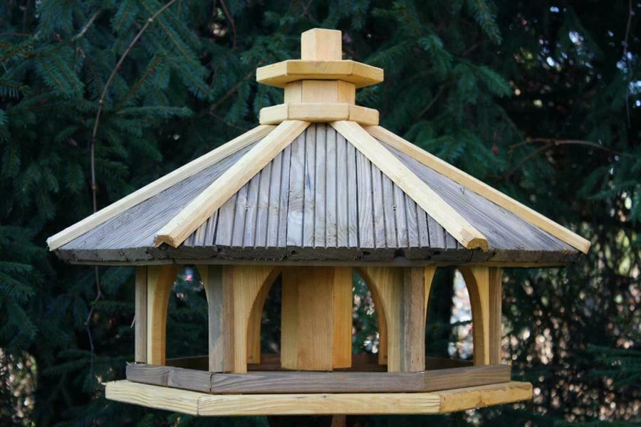 Vogelhaus mit Einsatz zum Füttern XXL,Holz,Vogelhäuschen,Futtersilo,Vogelstation - Bild 3 von 4