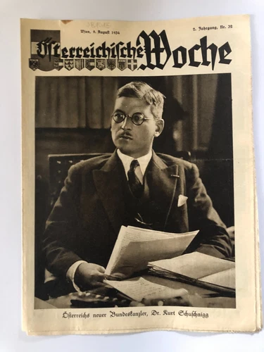 JB1015: Newspaper Austrian Week Outlet Dr.Kurt Schuschnigg New