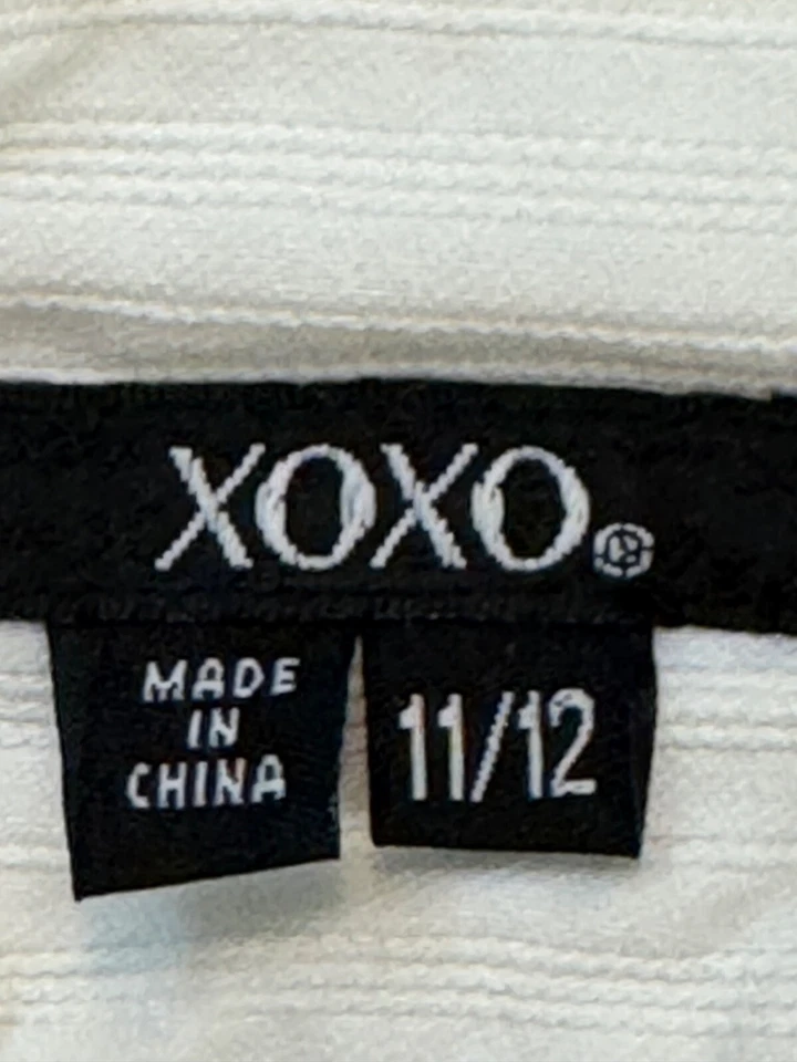 Pantalones cortos de talle alto vintage Y2K Xoxo para mujer mezcla de lino blanco talla 11/12 con trasero Foto 3 de 4