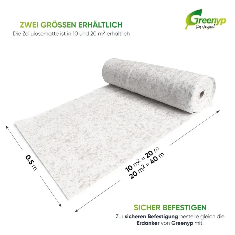 Greenyp 10m² Grassamen Matte Rasenvlies Rasensamen Rasenmatte Rasen Rollrasen - Bild 3 von 4