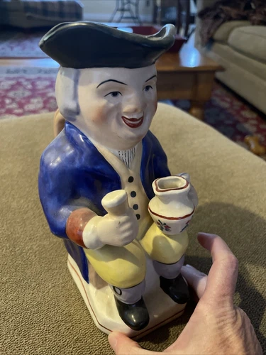 Vintage Toby Mug England Ceramic Pottery Figurine Pitcher 9” Tall (SP)