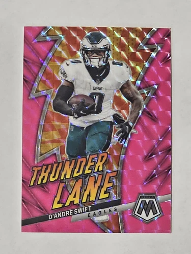 2023 Panini Mosaic D'Andre Swift #11 Thunder Lane Pink Fluorescent SSP 7/10