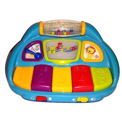 Bright Starts SILLY TUNES PIANO 3 Play Modes Music Sounds Lights Bead Drum