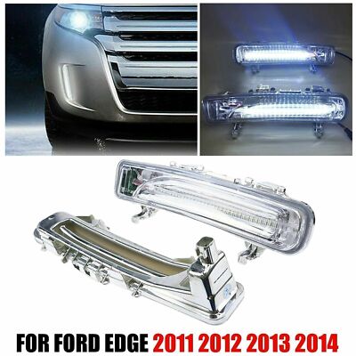 2Pcs Front Bumper LED Fog Lights Daytime Running Lights For Ford Edge 2011-2014