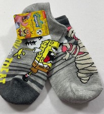 NICKELODEON SPONGE BOB HALLOWEEN NO SHOW SOCKS 2-PACK SIZE 4-10