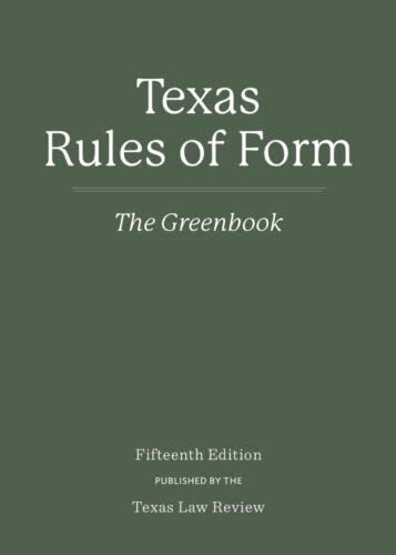 The Greenbook, Texas Rules of Form