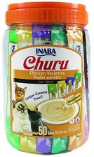 Inaba Churu Lickable Creamy Cat Treats 50 Pack Tuna Chicken 0.5 Ounce Tubes