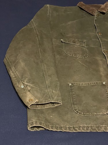 Carhartt C02 MOS Green Canvas Chore Coat Jacke Decke gefüttert Gr. 4XL Tall - Bild 12 von 18