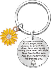 Sunflower Inspirational Keyring - Sunflower Lover Motivational Gift