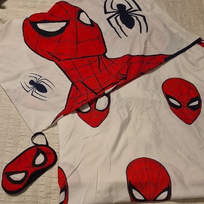 MARVEL Spiderman 3pc Bed Set Sleep Mask Twin Flat Sheet Standard Pillowcase