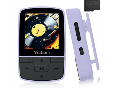 YOTON MP3 Player with Bluetooth 5.2, 64GB Storage Included, Mini Size, HiFi