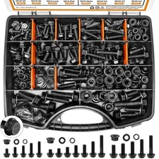 400PCS Metric Grade 10.9 Flange Bolts and Nuts Assortment Kit M6x1.0, M8x1.25...