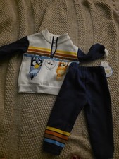 Bluey 2-Piece Sweatshirt Pants Set Cartoon White Navy Boys 18 M Long Sleeve