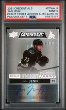 UD CREDENTIALS DEBUT TICKET ACCESS AUTO #DTAAJJ JAN JENIK 249/299 PSA 9 AUTO 10