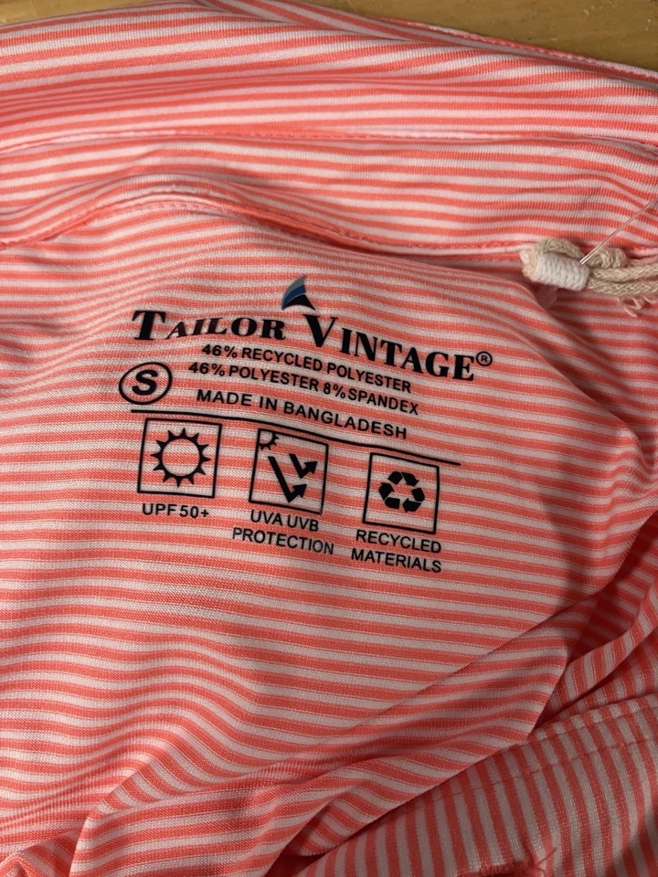 Camisa Polo de Golf Tailor Vintage Nueva con Etiquetas Pequeña Rosa Polvorienta Bolsillo Elástico Nueva con Etiquetas Foto 4 de 4