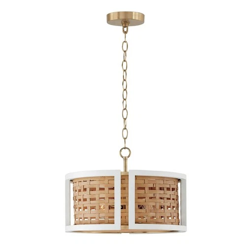 Capital Lola 16" Wide White and Woven Rattan Ceiling Light - Picture 4 of 8