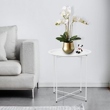 Butlers Tray Table Top Side Table Foldable Living Room  Grey White