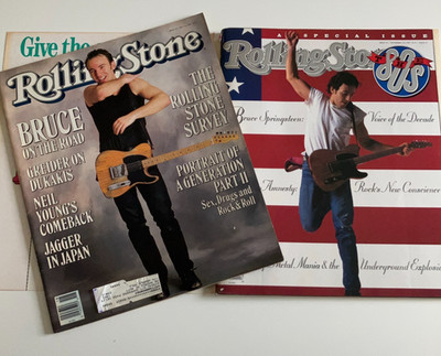 2 Vintage BRUCE SPRINGSTEEN Rolling Stone Mags #525 #591 + Joe Camel - 1988 1990