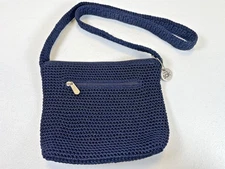 The Sak Crochet Blue Womens Purse Small Handbag The Club Purse Excellent!