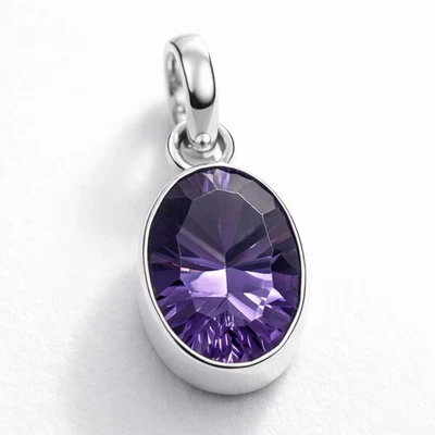 Amethyst Anhänger Silber 925 Kettenanhänger Sterlingsilber oval Lila fts  - Bild 1 von 4