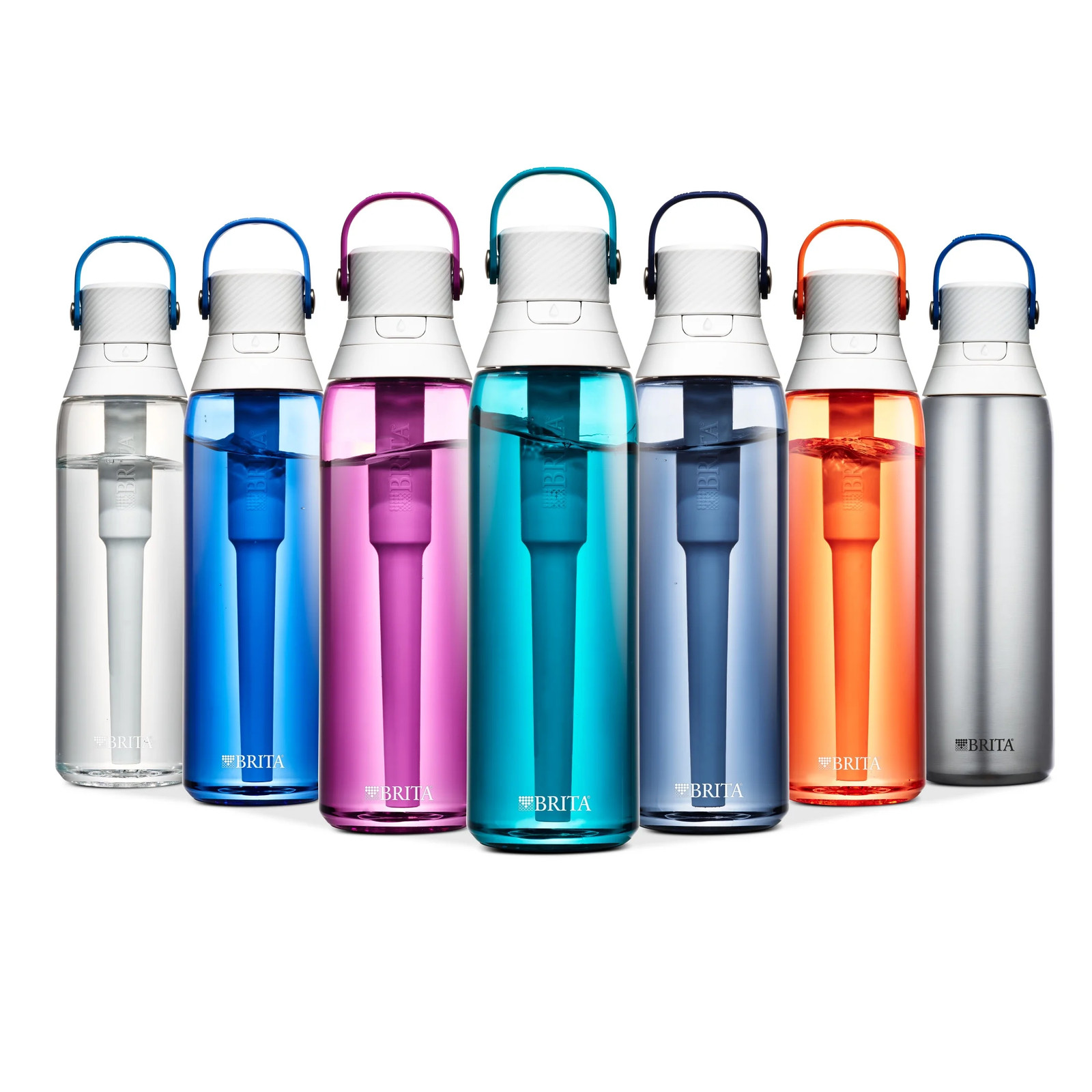 Brita 26Oz Premium Plastic Filtered Water Bottle, Sea Glass, Leak Proof BPA Free