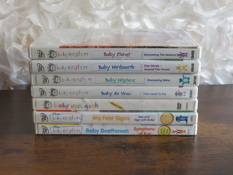 Lot of 7 Disney Baby Einstein DVDs Monet First Signs Beethoven Neptune Di Vinci Foto 2 de 2
