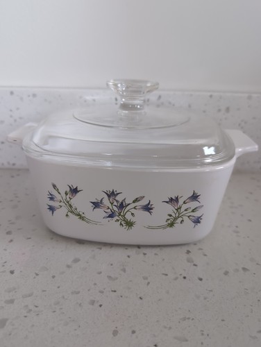 Vintage CorningWare Blue Dusk 1.5L Casserole Dish with Lid Pyrex Made In USA
